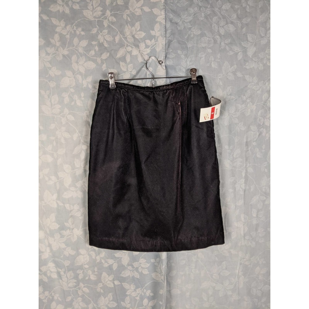 NWT Vintage 80's "Velvet" Black Pencil Skirt  8